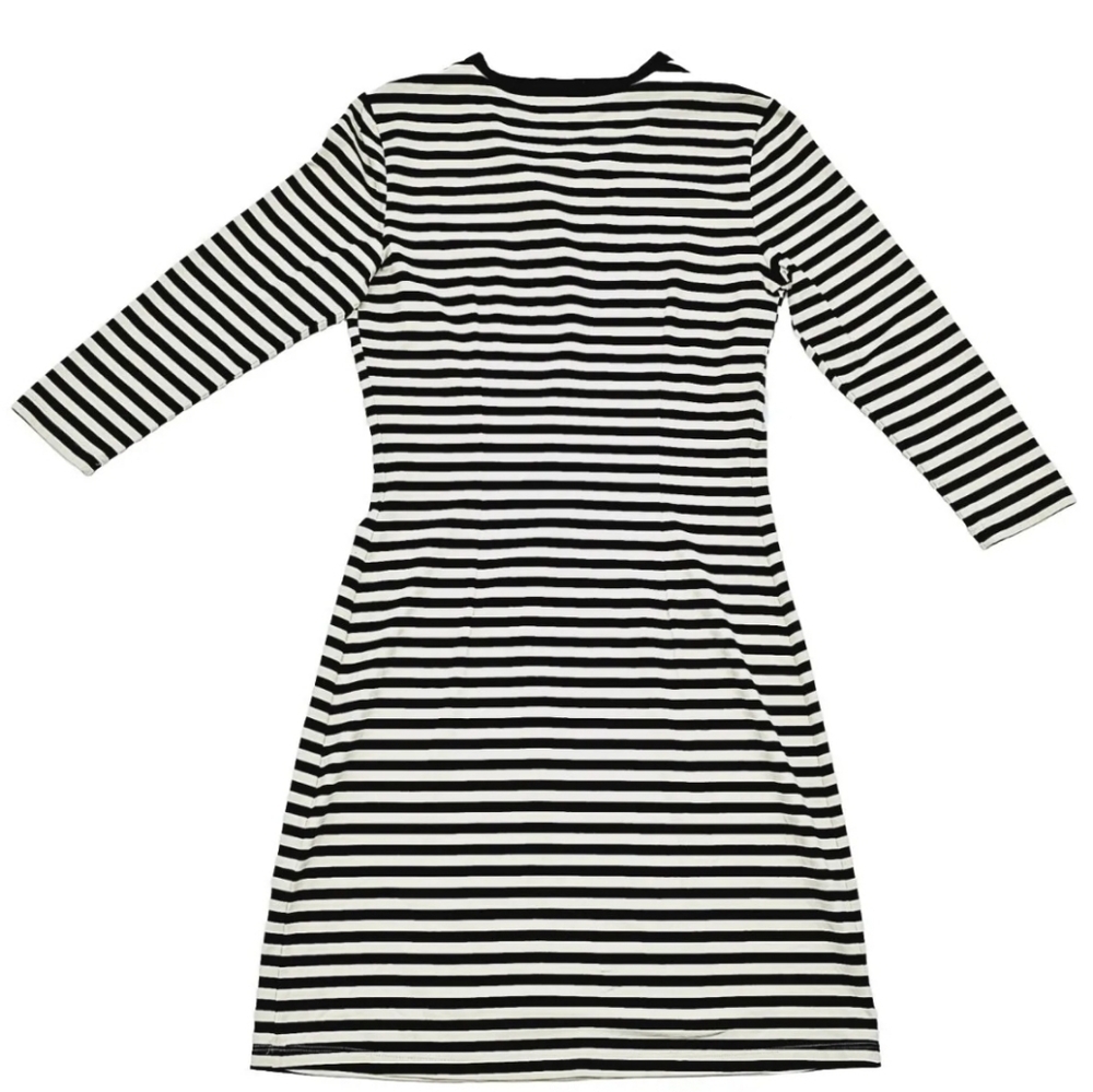 J. McLaughlin Striped 3/4 Sleeve Lynn Henley Mini Dress Catalina Cloth XS - Picture 2 of 6